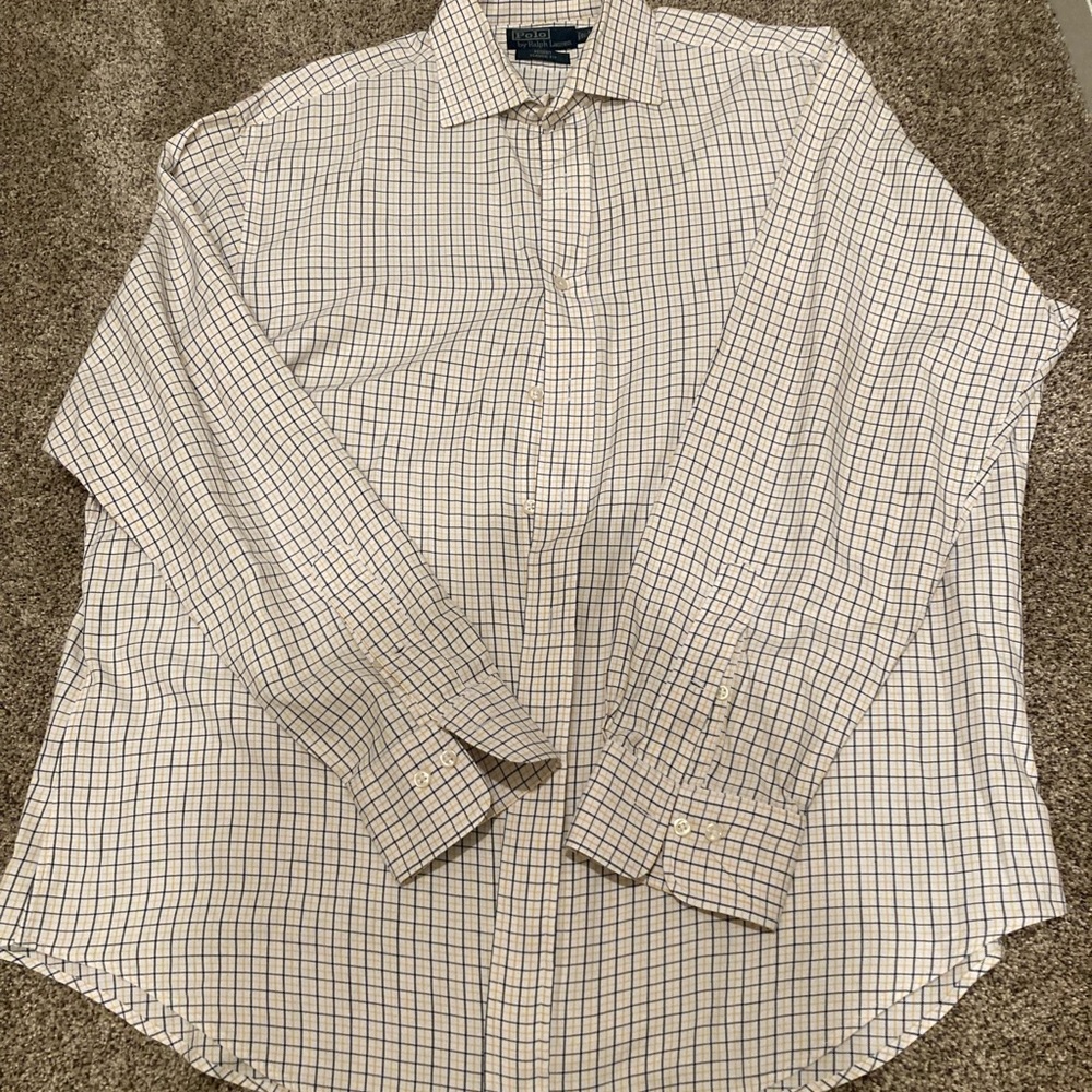 Polo Ralph Lauren Men’s Long Sleeve Button Up  Sz 17 34-35 Regent Fit Yellow
